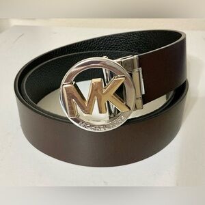 Michael Kors Reversible Logo Belt Leather Black, Brown M/L